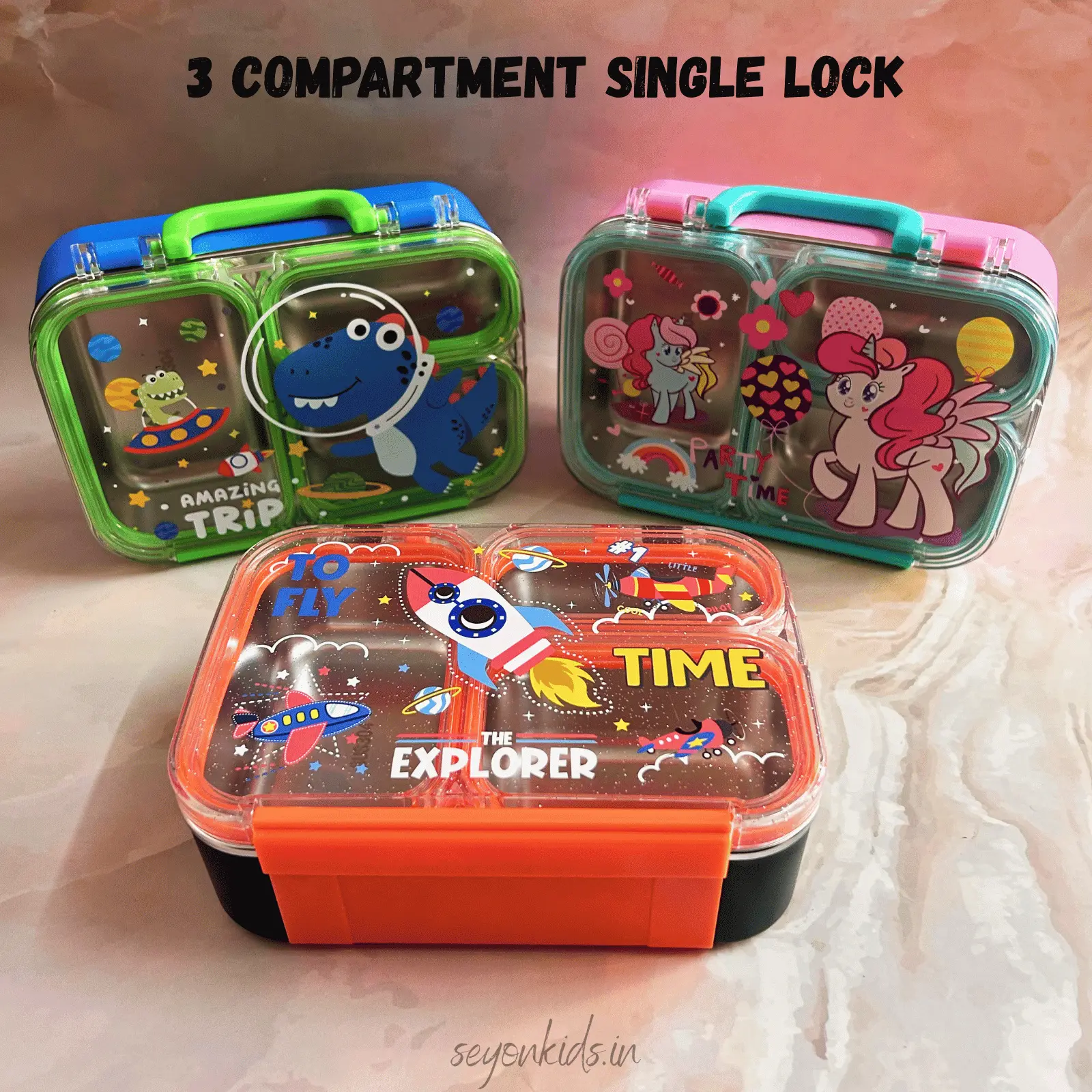 3 Compartment Single Lock