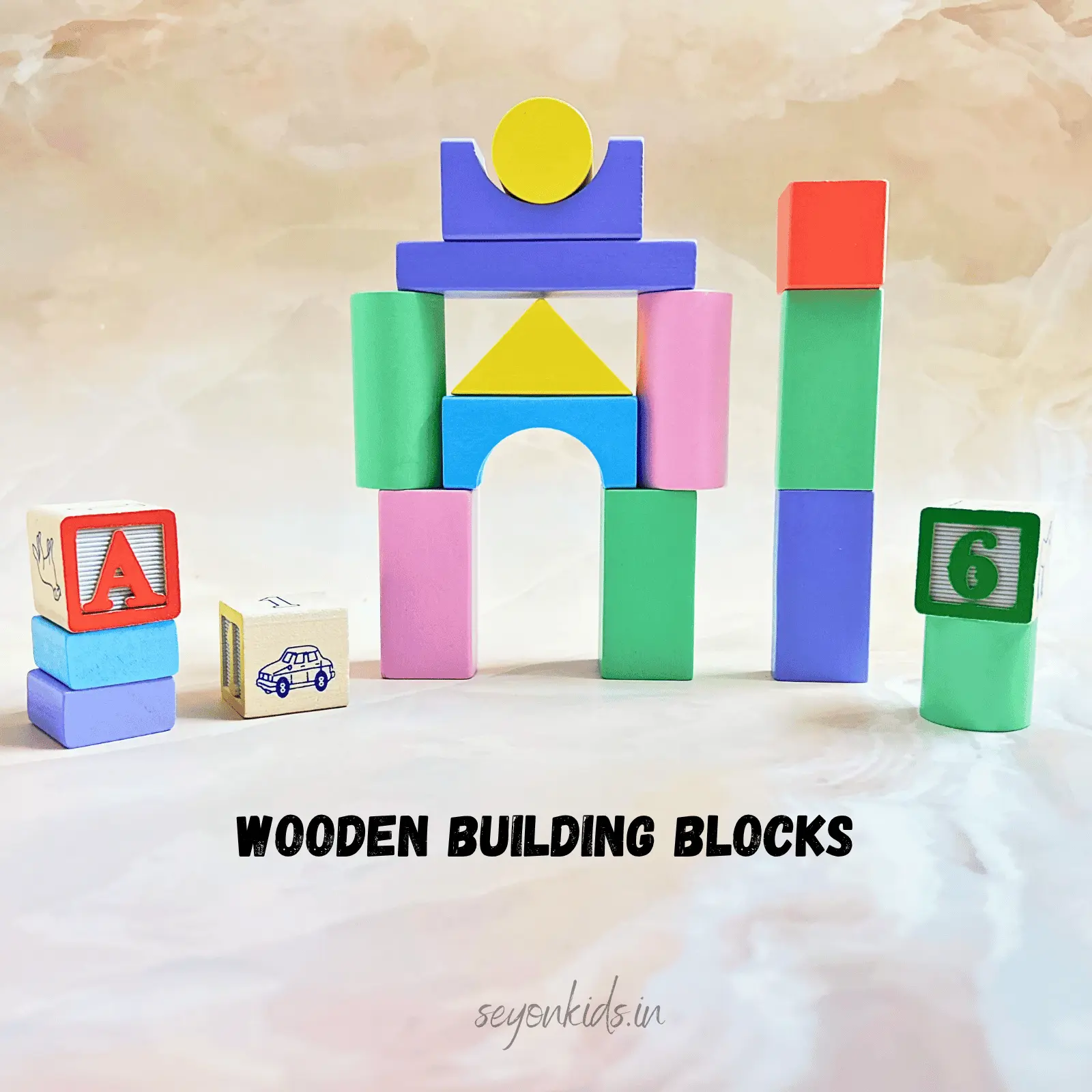 Wooden Building Blocks-60pcs