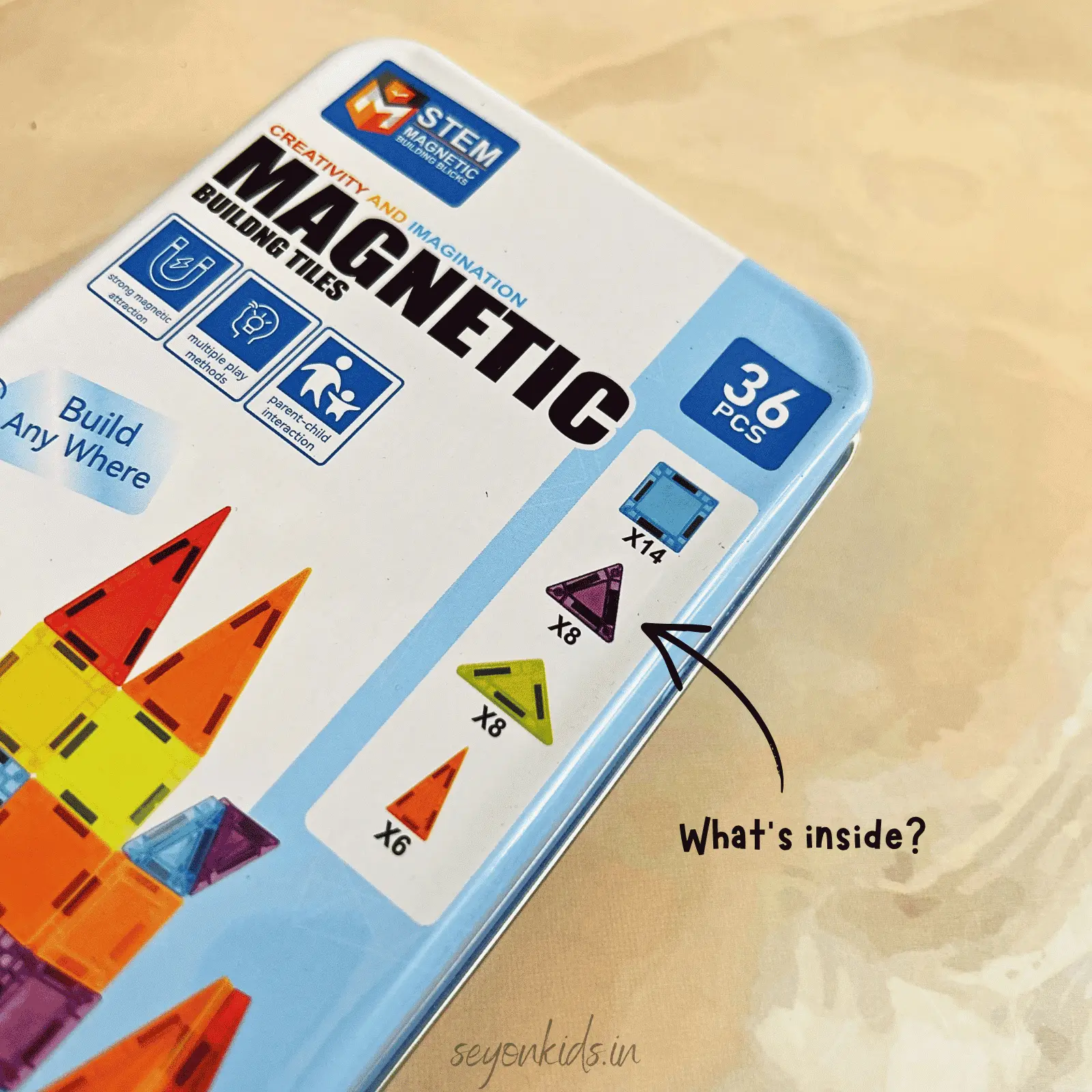 Magnetic Tiles Compass Box - 36 Pcs